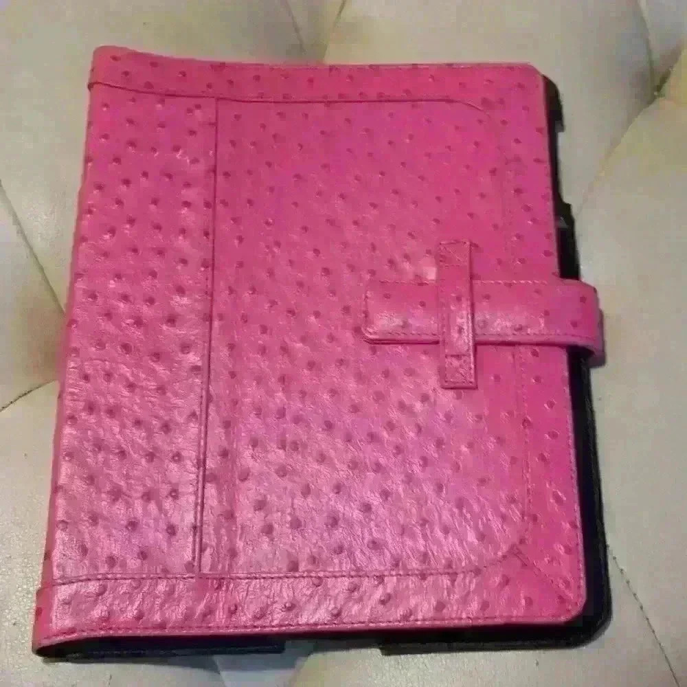 Ostrich skin leather iPad case for 10 inch device